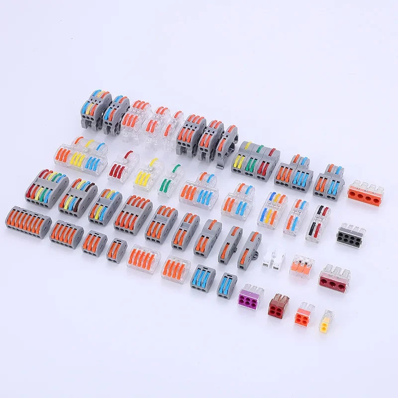 10/1000PCS Mini Fast Wire Connector Universal Wiring Cable Connector Push-in Conductor Terminal PCT-222/224 SPL-42/62 SPL-2/3/1