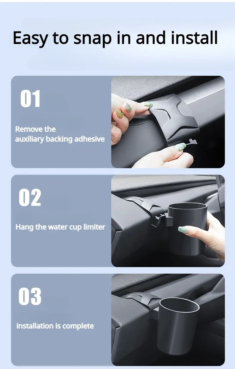 For Tesla Model Y Juniper/3/3+ Highland 2025 Water Cup Holder Beverage Rack Limiter Instrument Table Cup Support Car Tools Amagi