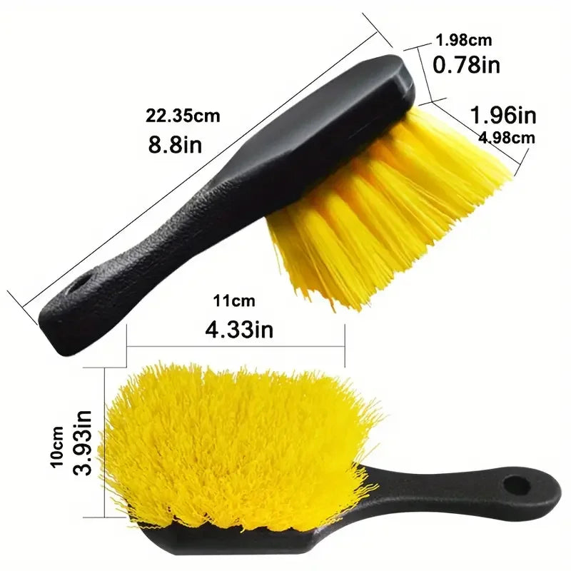 Car Tire Brush - Durable Wheel Cleaning Scrub Brush with Ergonomic Handle - Automotive Detailing Tool for Rims Wheels Amagi
