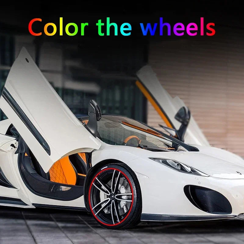 4M / 8M Car Grilles Decoration Strips Auto Wheel Protector Car-styling Accessories Wheel Sticker Tire Rim Strip Chrome Tape Good