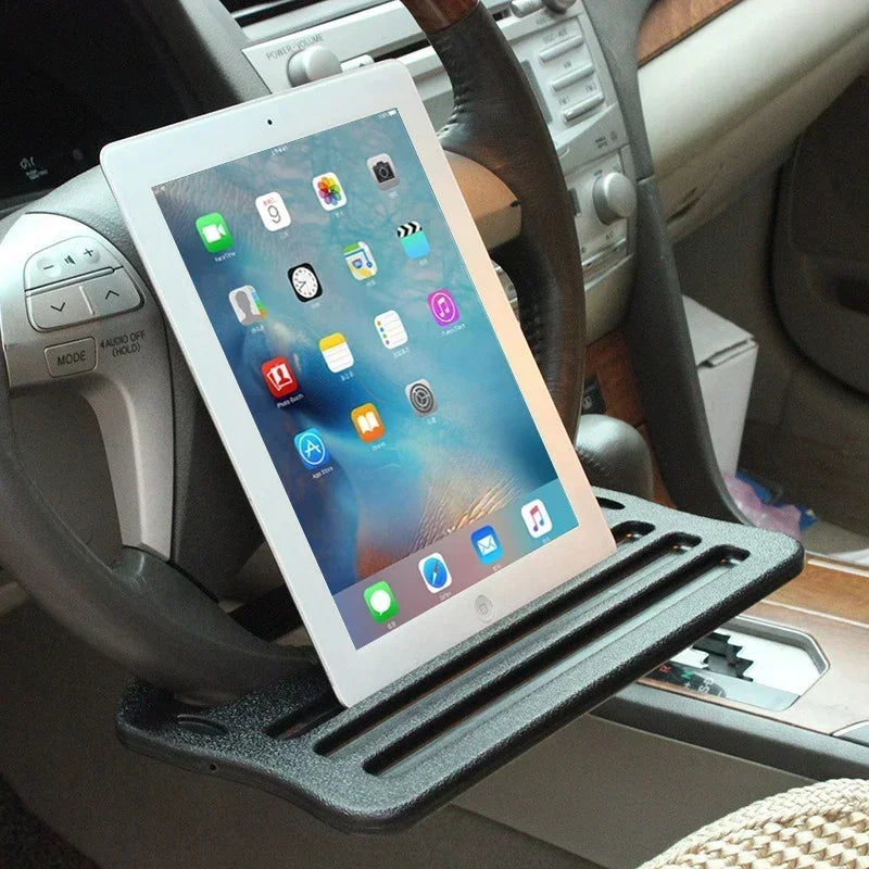 Steering Wheel Tray Table Deluxe - Multifunctional Car Storage Rack With Card Table Functionality - Durable Plastic Construction