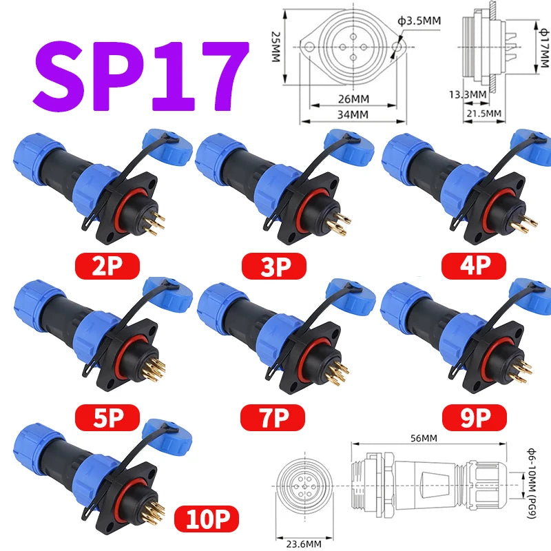 IP68 Waterproof Aviation Connector, Panel Mount Male Female Plug Socket for Industrial Equipment, 2–12 Pin Circular Connector