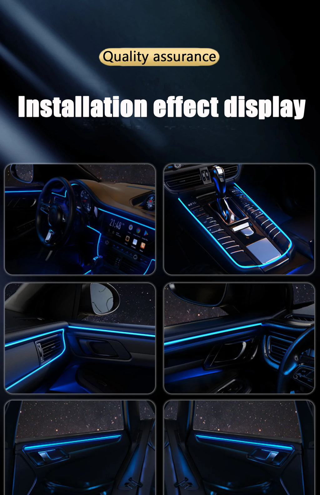 1M/3M/5M USB LED Ambient Light For Car LED Panel Dashboard Neon Strip Interior Decorations Atmosphere EL Light Line Tube With