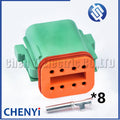 Green 8 Pin Male or Female Auto Waterproof Connector Sealed Plug DT06-8SC DT04-8PC DT06-08SC DT04-08PC with Pin For Deutsch