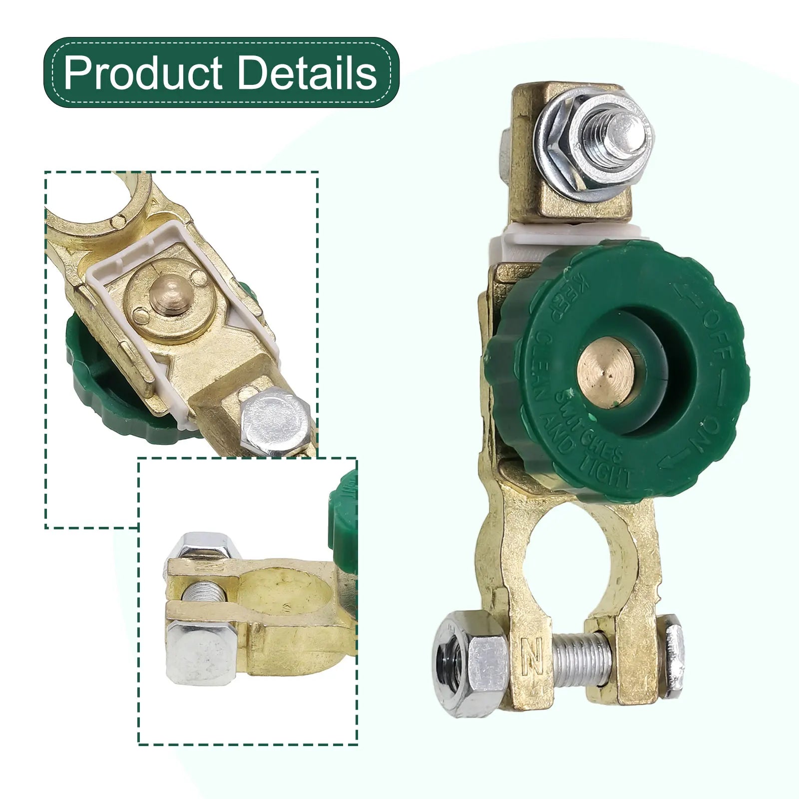 Auto Battery Terminals Quick Disconnect Isolator Cut Off Switch Auto Cables Connectors Wire Fits Standard Negative Terminal
