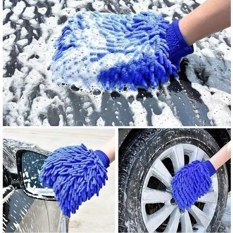 Ultra-Soft Microfiber Car Wash Gloves 20/1Pack - Double-Sided Coral Fleece Cleaning Mitts For Auto Detailing Maintenance Tools