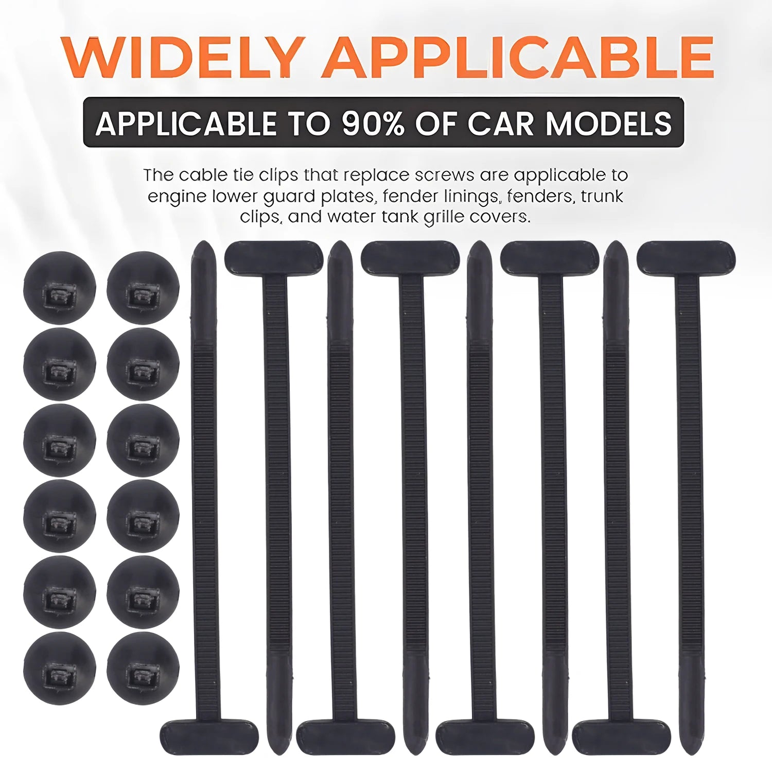 Nylon Zip Cable Tie Clips Cars Engine Guards Fenders Underbody Panels Fasteners Screw Replacement Self-locking Cable Accessories