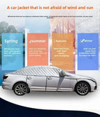 Snow Car Cover Thicken Waterproof Breathable Half Car Cover Dustproof Snowproof Snow Car Cover For Most Cars Sedan And Suv Amagi