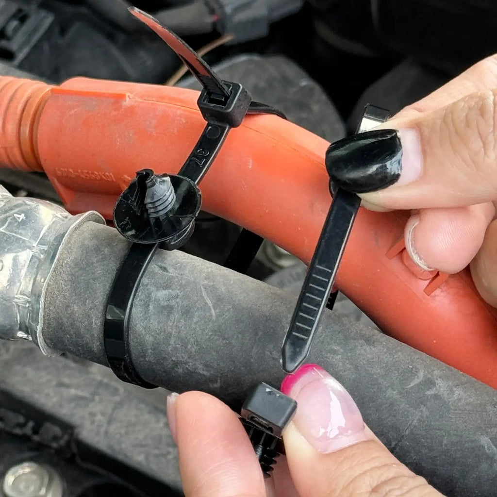 Vehicle Wiring Harness Fixing Cable Tie Push Mount Car Fastener Clip Nylon Zip Tie Wrap Auto Repair Tool Kit Universal 15cm 20cm
