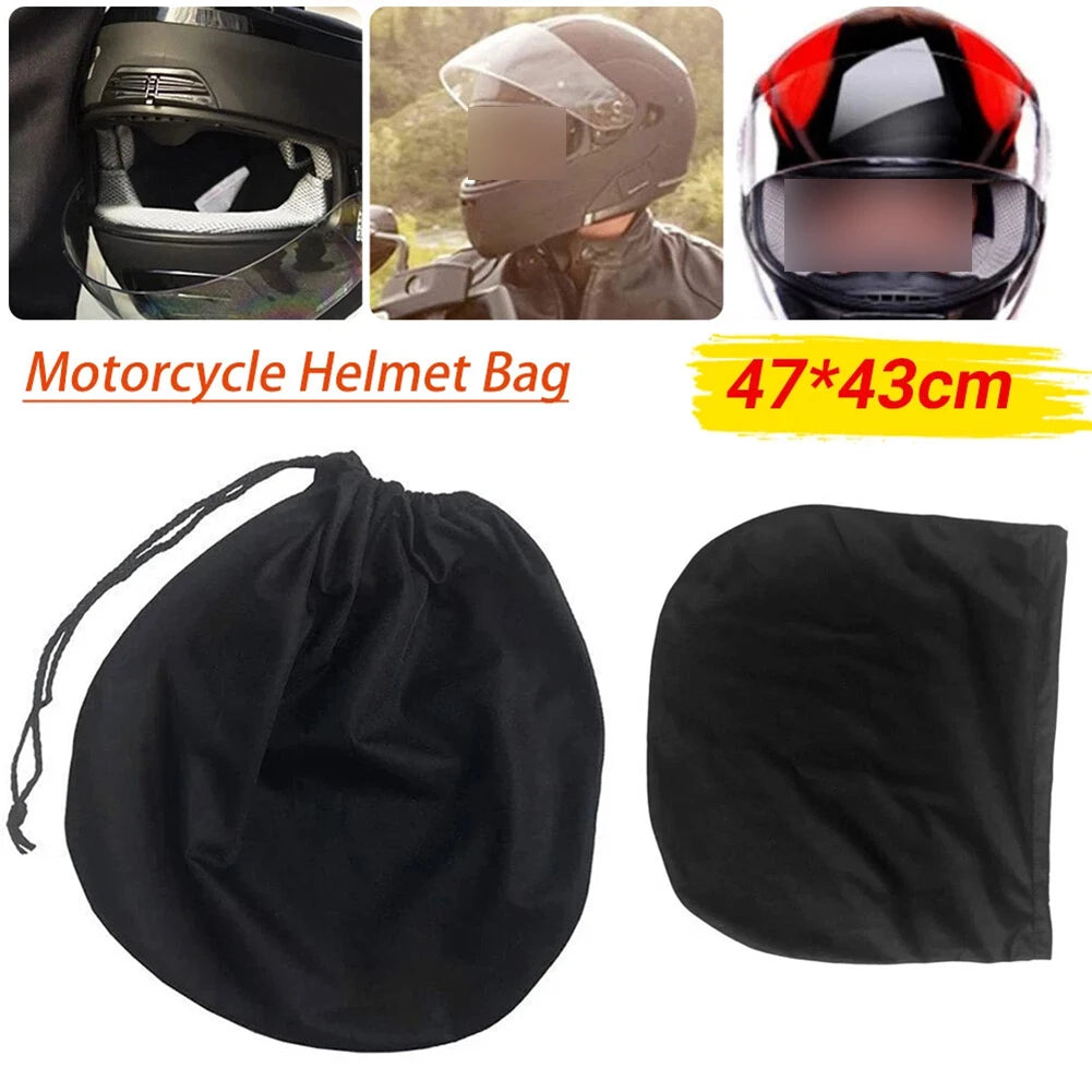1pc Helmet Protective Drawstring Helmet Bag Pocket Black Dust Proof Helmet Bag Plush Soft Drawstring Pocket Helmet Storage Bag