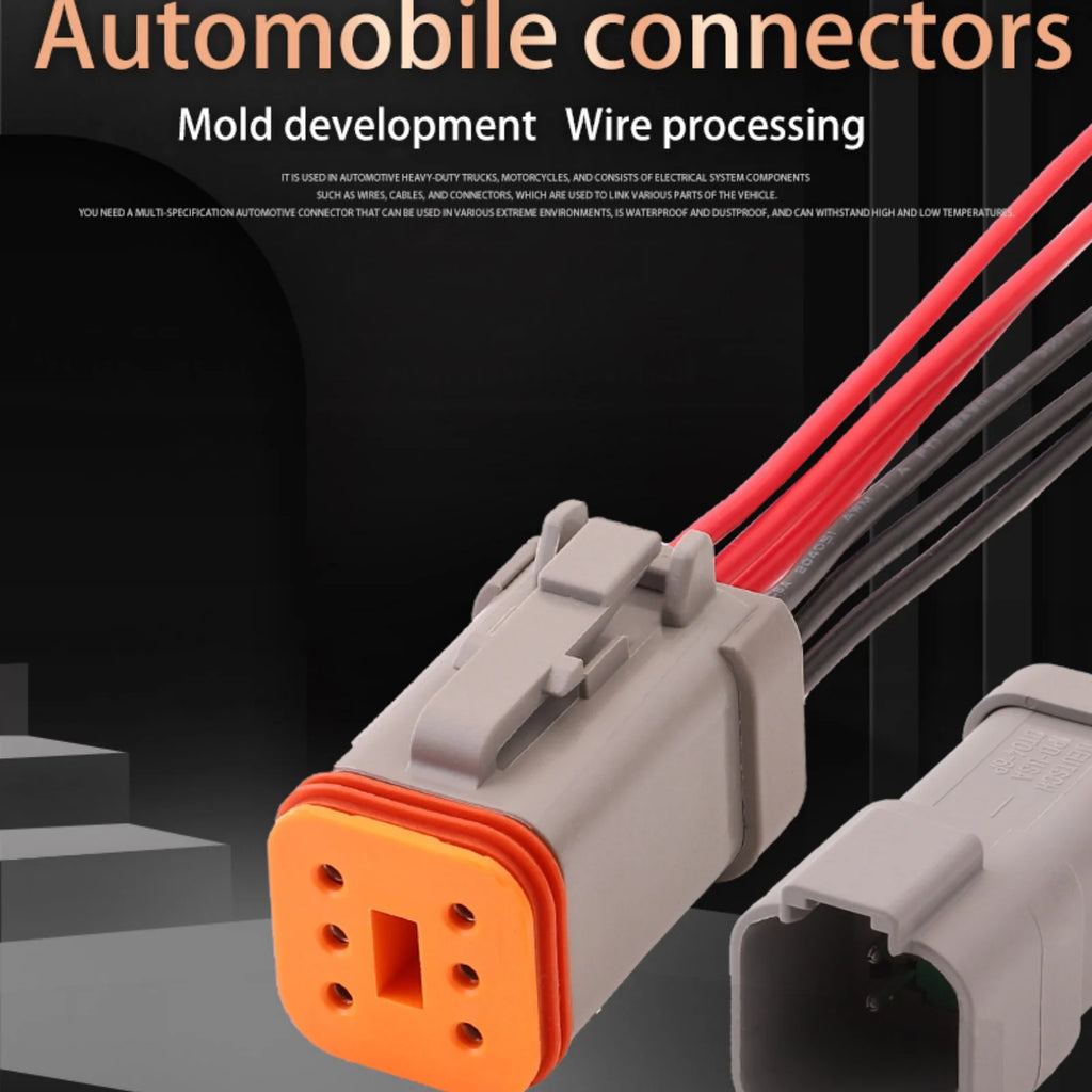 6 Pin Connector Waterproof 1.6mm Series Male Female Connectors Wiring Harness Housing Cable Socket DT04-6P-C017 DT06-6S-C017