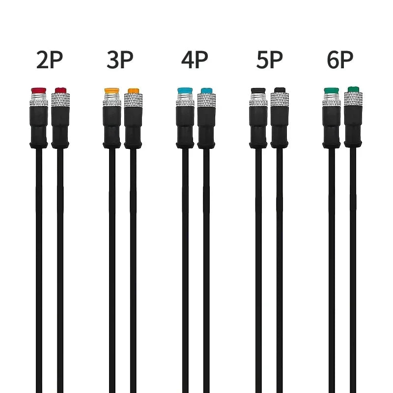 5/20PCS M9 2 3 4 5 6 Pin DC Electric Bicycle Butt Joint Plug waterproof female male Connector Wiring Scooter Brake Cable 20CM