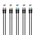 5/20PCS M9 2 3 4 5 6 Pin DC Electric Bicycle Butt Joint Plug waterproof female male Connector Wiring Scooter Brake Cable 20CM