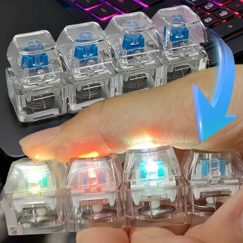 Keyboard Keychain Light Up Keyboard Keychain Stress Relief Clickable 4LEDs Button Toy for People with Anxiety Desk Decor Amagi