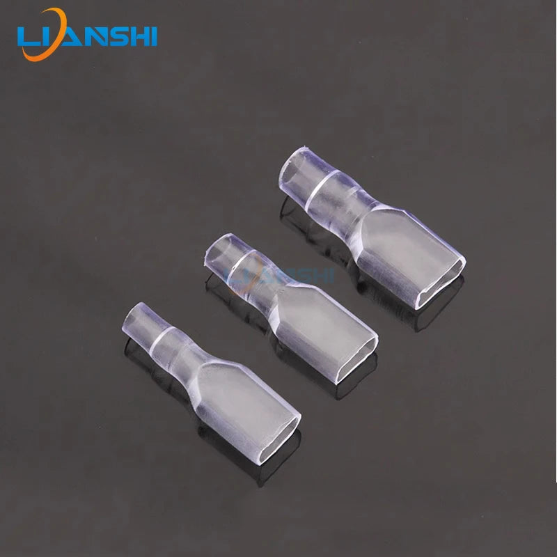 100pcs 6.3 spring single wire Double wire large hole PVC insulating sheath 250 spring female terminal PVC sheath