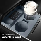 Premium Cup Holder Insert Secure Fit for Model Y/3 Center Console Round Slot Cover with Enhanced Interior Style Tools Amagi