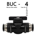 BUC Pneumatic Manual Valve - Straight Head Quick Coupling Steering Switch Manual Ball Valve for Air Hose (4mm,6mm,8mm,10mm,12mm)