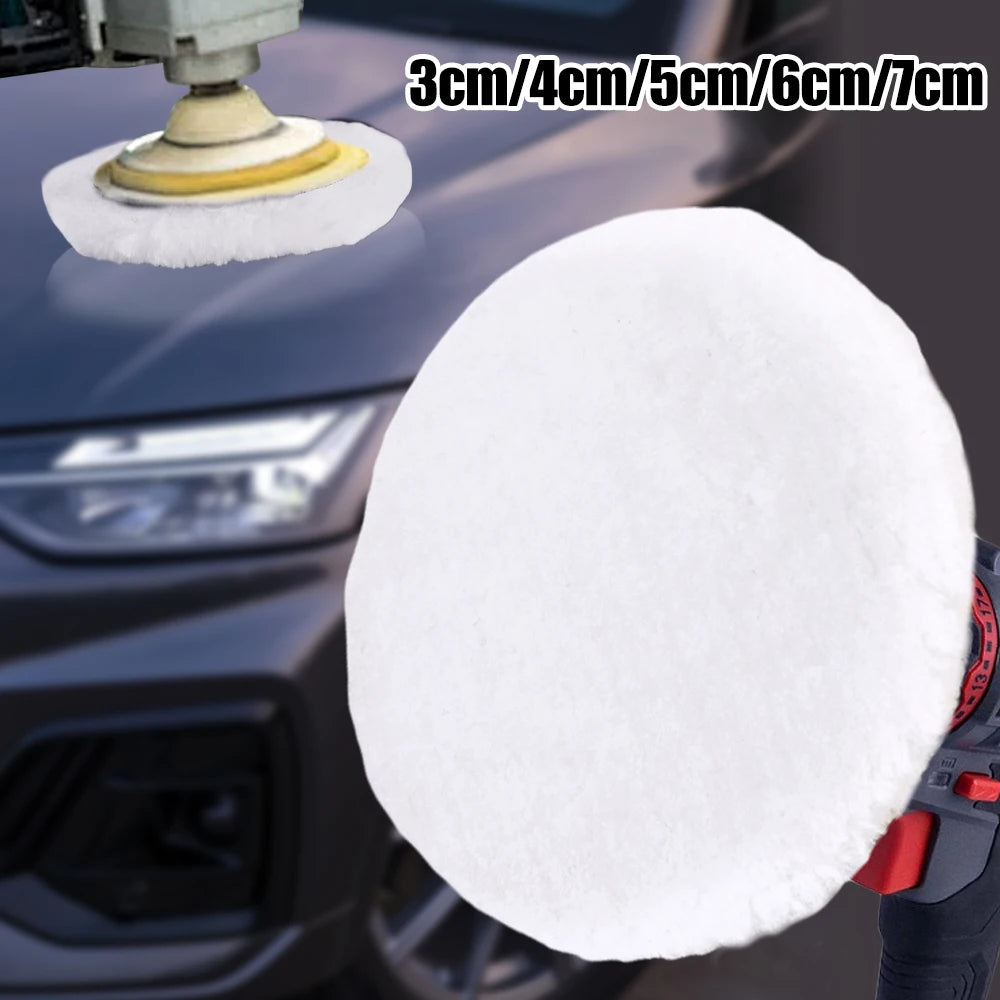 3/4/5/6/7Inches Wool Polishing Disc Waxing Polishing Buffing Car Paint Care Polisher Pads for Car Wash Auto Accessories