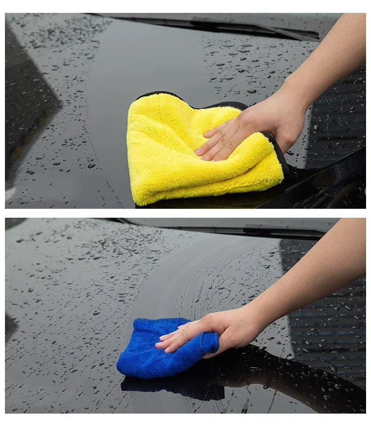 Car Wash Towels Cleaning Cloth Absorbent Dry Cloth General Purpose Microfiber Towel Thickened Yellow 30/40/60cm Amagi