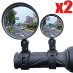 Bicycle Round Auxiliary Mirrors 360 Degree Adjustable Wide Angle Rearview Mirror Handlebar Mount Bike Convex Mirror S/L Amagi