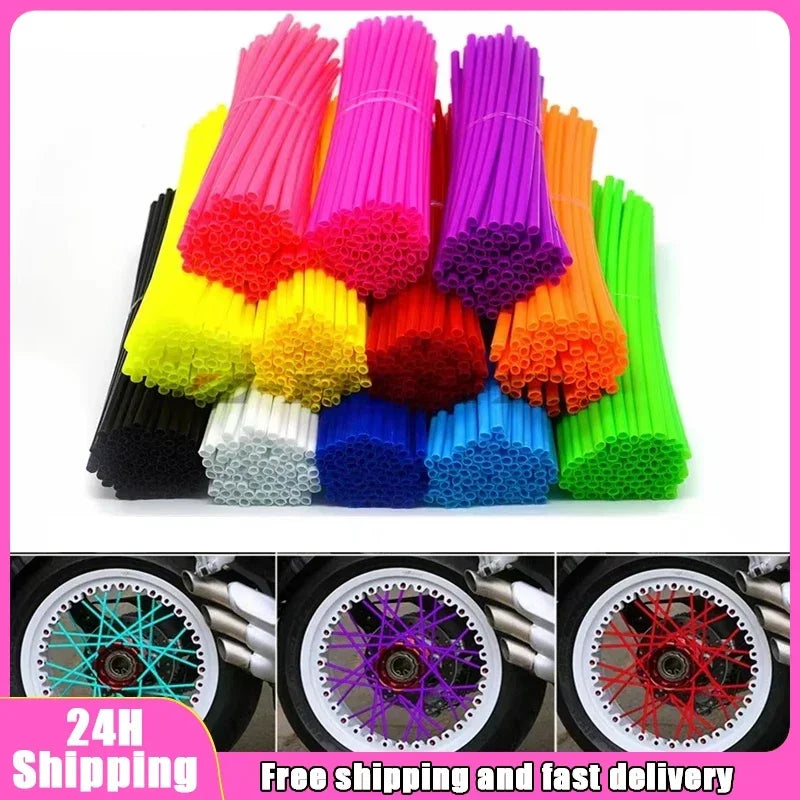 72 Pcs Universal Motocross Motorcycle Dirt Bike Enduro Wheel Rim Spoke Shrouds Skins Covers Moto For KTM HONDA YAMAHA KAWASAK