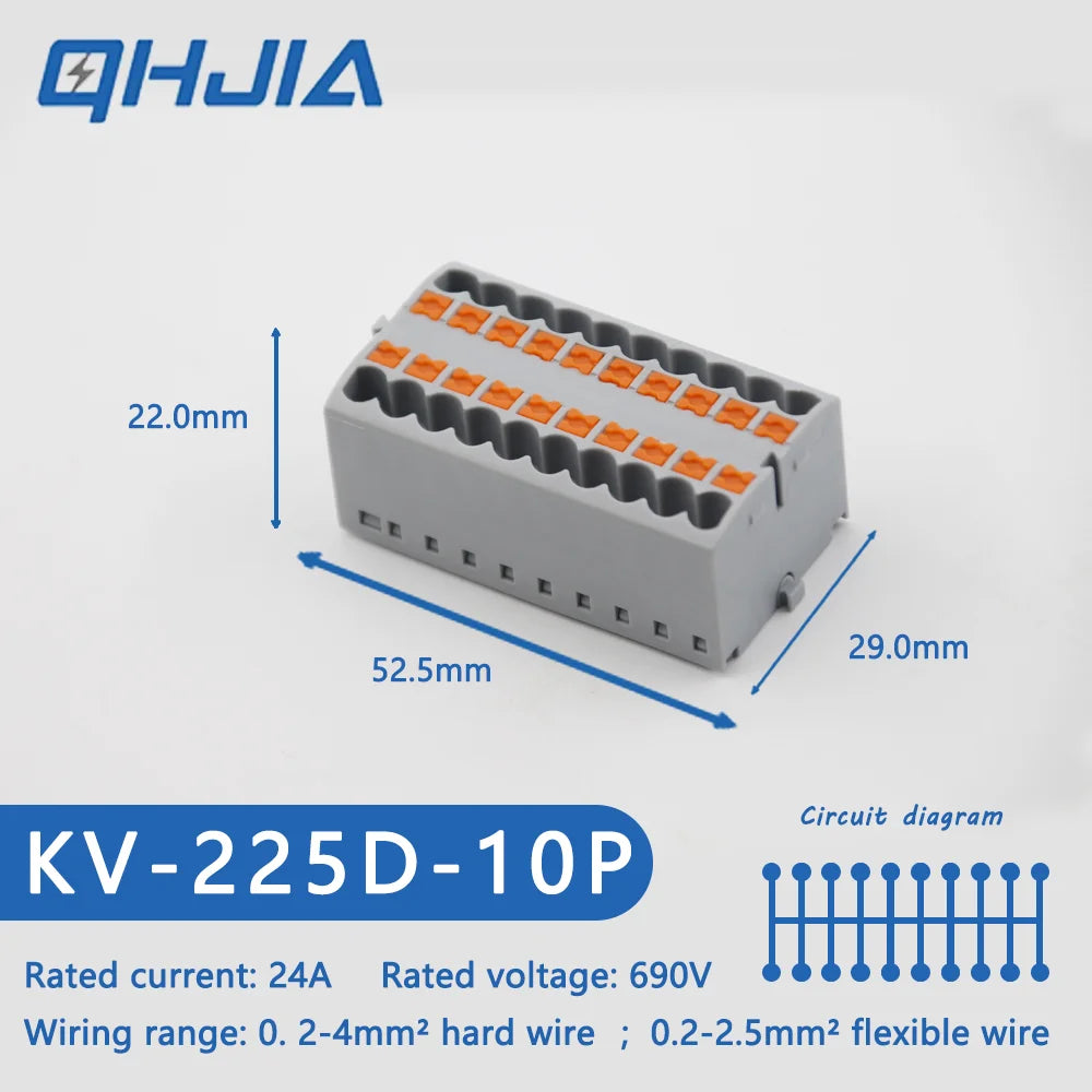 Fast Wiring Mini Rail-Type Quick Junction Box | 1-In-Multi-Out Plug-in Terminal Wire Connector for Easy Electrical Connection