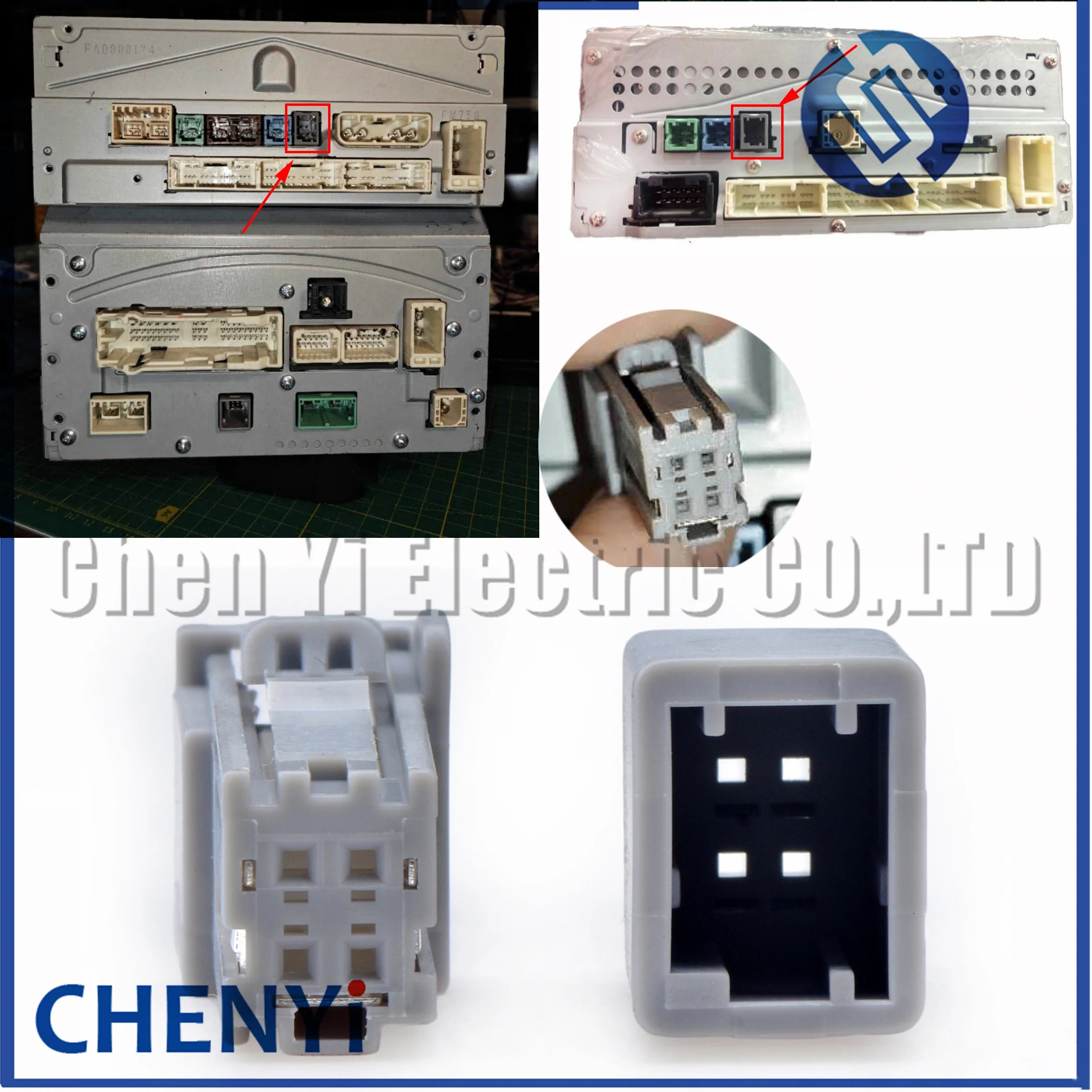 4 Pin Auto connector Audio Media CD Player host Radio & Display Receiver Assembly harness plug 90980-12C94 For Toyota LEXUS