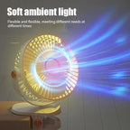 Car Clip-on Fan 5 Speed Quiet Rechargeable Desktop Portable Air Circulator Wireless Fan with LED Light for Office Amagi