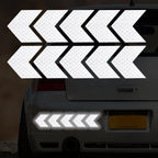 10pcs Car Reflective Arrow Sticker Safety Warning Sticker for Car Bumper Trunk Reflector Hazard Tape Car Styling Luminous Film