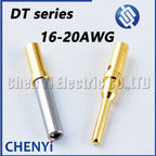 10 Pcs Pin Socket 0460-202-1631 0462-201-1631 Gold Plated Stainless Steel 16-20AWG For Deutsch DT Series Crimp Solid Terminal