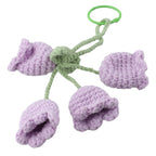  3PCS Cute Lily Of The Valley Car Rearview Mirror Pendant Hand-crocheted Car Bellflower Hand Knitted Hanging Pendant