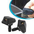 2Pcs Car Front Windshield Wiper Nozzle Car Fan-shaped Mist Windscreen Washer Water Spray Jets Nozzles Accessories