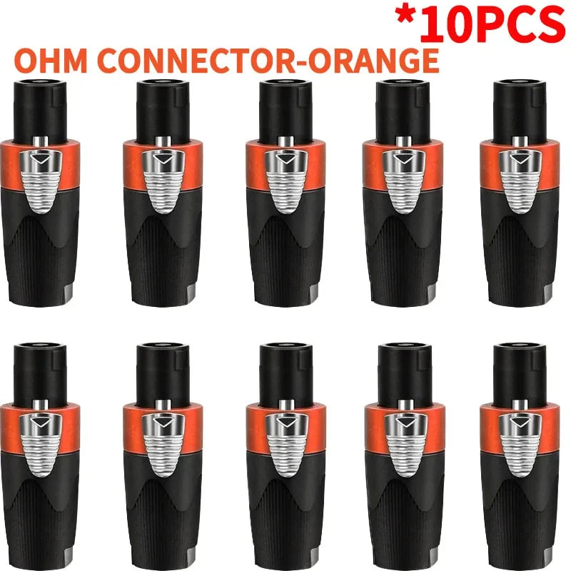 Professional NL4FC Speakon 4Pin Audio XLR Connector with Ohm Head and Solder-Free Amplifier Terminal for Superior Sound Quality
