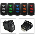 1 PC Winch IN OUT  Switch LED Rocker UTV Truck Boat 7 Pin  Switch Boat-shaped Switch For  Car Marine Truck Camper  Accessorie