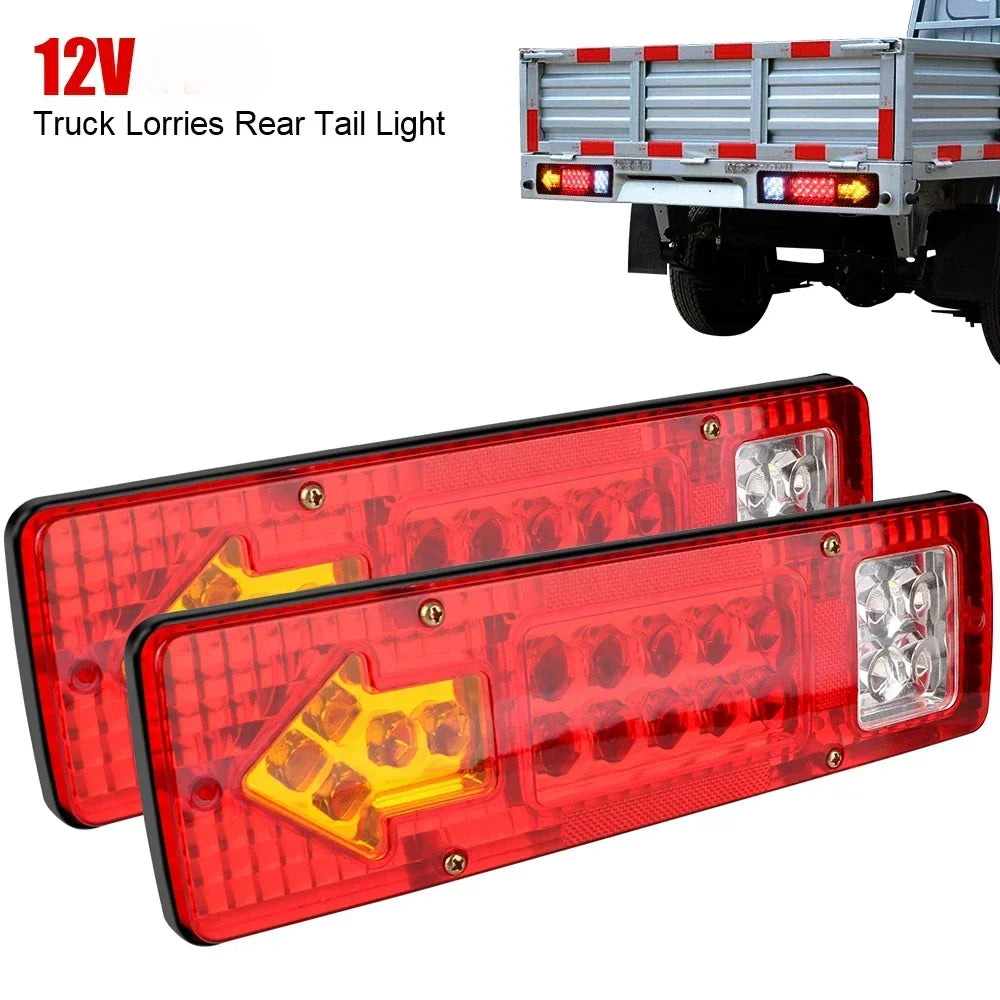 24V Trailer Truck LED Rear Taillight Arrow LED Tail Lamp Boat RV Caravan Van Reversing Night Driving Safety Warning Light Amagi