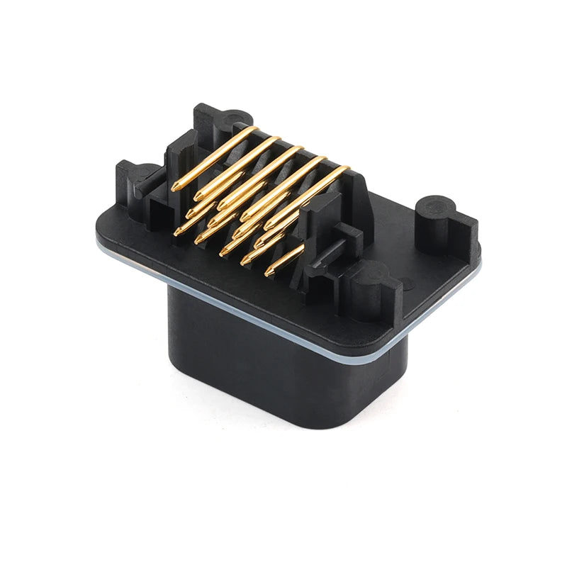 PCB board end connector 14-core bent pin holder all gold-plated new energy ECU waterproof connector 1-776266-1