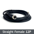 2m M12 Waterproof Sensor Cable, Male & Female Connector, 4/5/8/12 Pin, Integrated Injection Molded for Industrial Automation