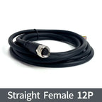 2m M12 Waterproof Sensor Cable, Male & Female Connector, 4/5/8/12 Pin, Integrated Injection Molded for Industrial Automation