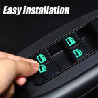 Car Window Lifter Stickers Car Night Glowing Interior Button Sticker Decals Car Lifter Switch Night Fluorescent Decoration