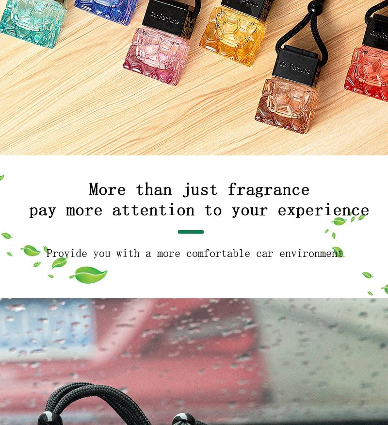 Car Perfume Bottle Perfume Pendant Car-styling Air Freshener Hanging Glass Bottle Auto Ornament Diffuser For Essential Oils Tool