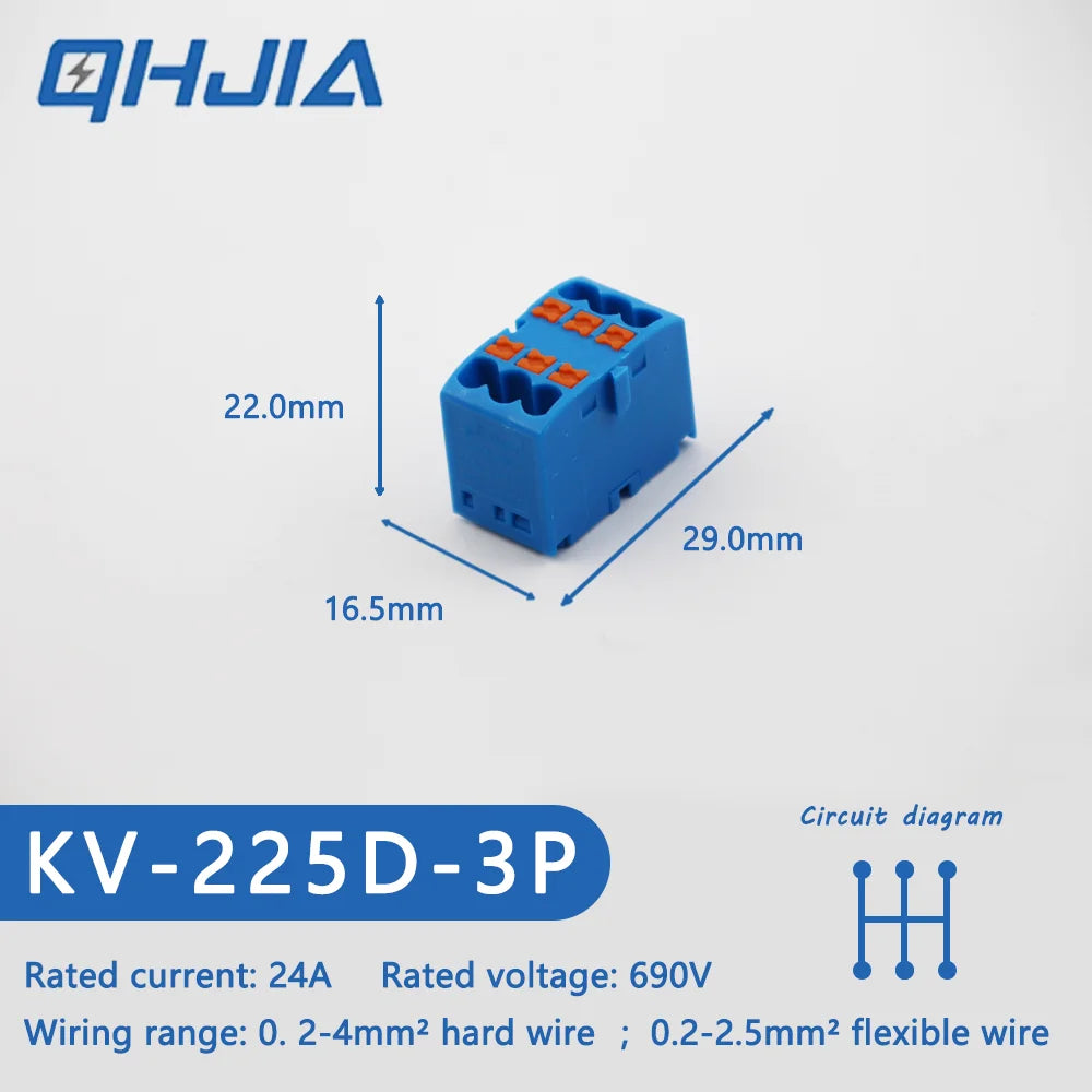 Fast Wiring Mini Rail-Type Quick Junction Box | 1-In-Multi-Out Plug-in Terminal Wire Connector for Easy Electrical Connection