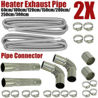 Air Diesel Parking Heater Stainless Steel Exhaust Pipe Tube Gas Vent Hose +Aluminum Foil Sleeve With Hose Clamp For Car Amagi