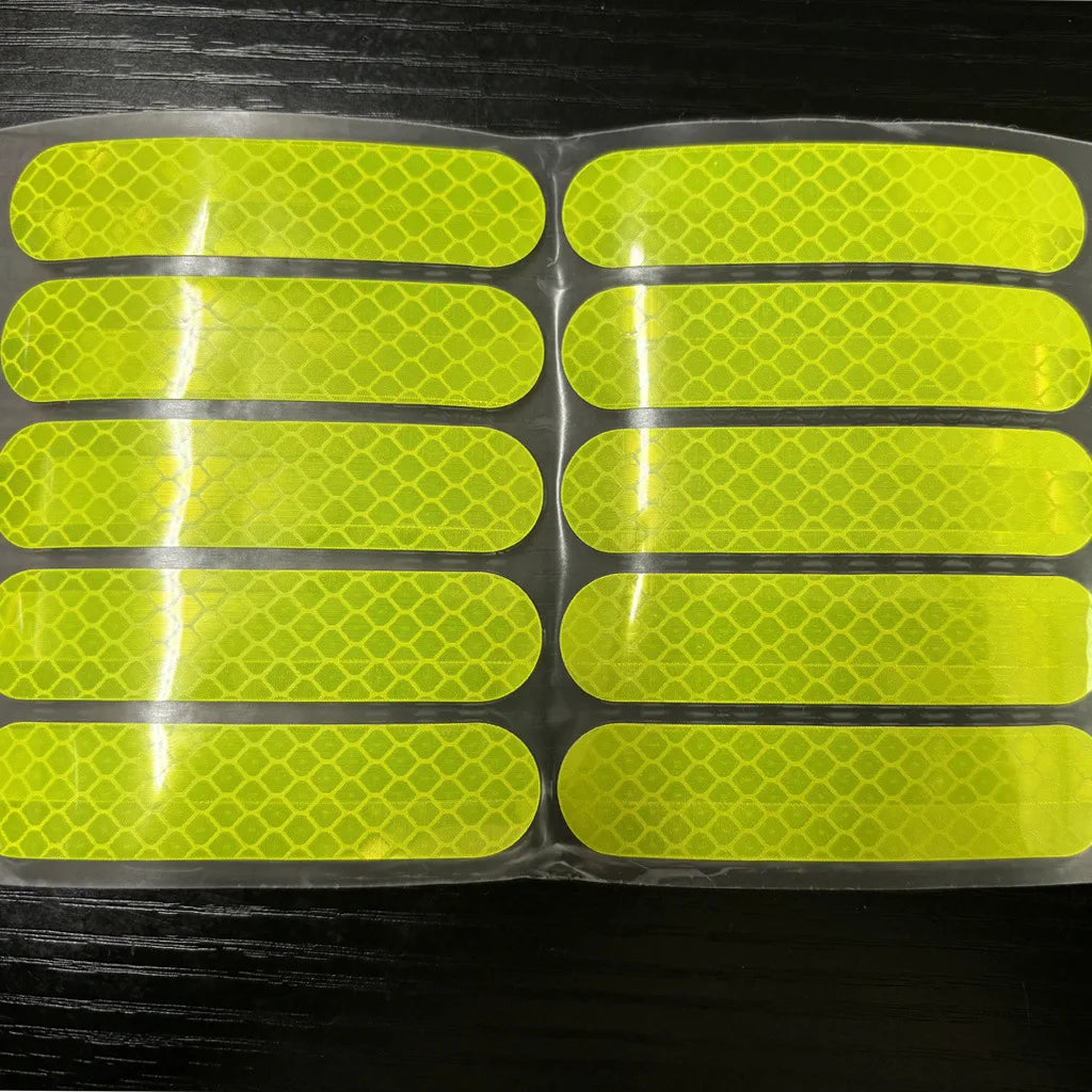 60/10pcs Motorcycle Helmet Reflective Strips Sticker Night Safe Driving Warning Tape General Fluorescent Car Decorative Stickers