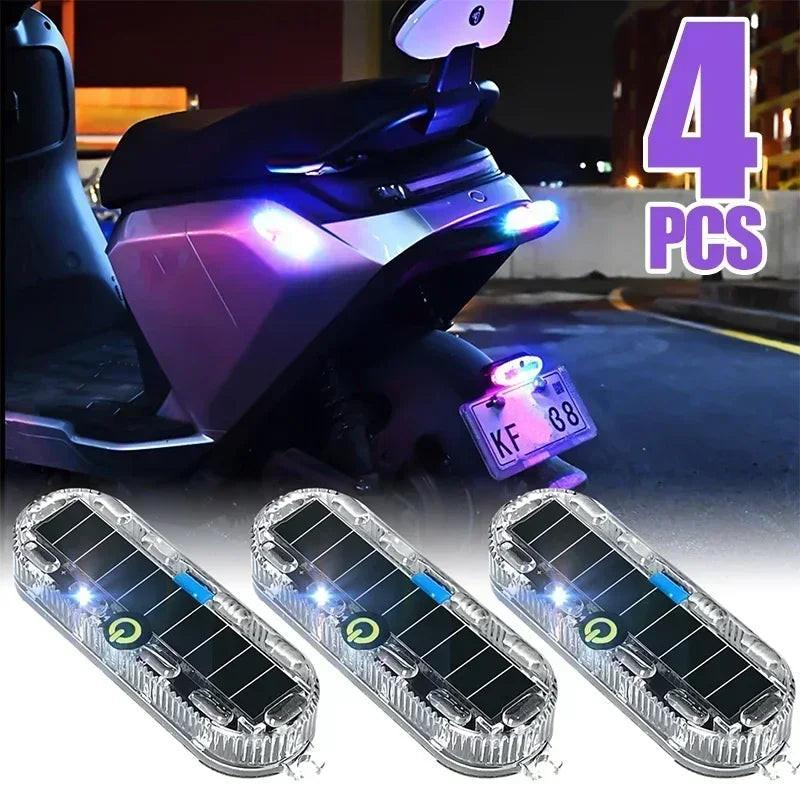 Motorcycle Solar Flashing Warning Light Led Warning Safety Flashing Light Anti-rear Strobe Light For Electric Bicycle Amagi