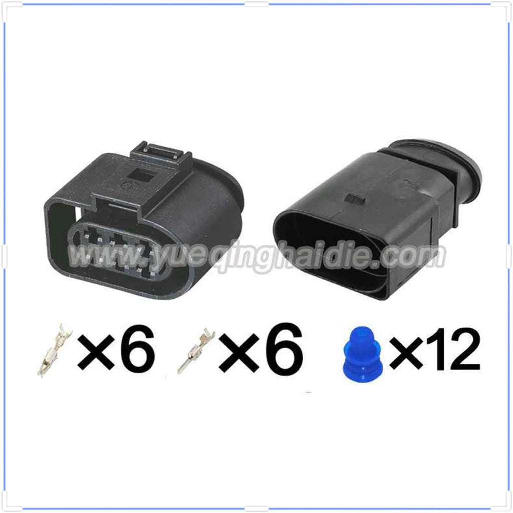 6-Pin Connector Waterproof 3.5mm Male Female Connector Auto Wiring Harness Cable Socket for VW Audi 1J0973833 1J0973733/936142-1