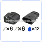 6-Pin Connector Waterproof 3.5mm Male Female Connector Auto Wiring Harness Cable Socket for VW Audi 1J0973833 1J0973733/936142-1