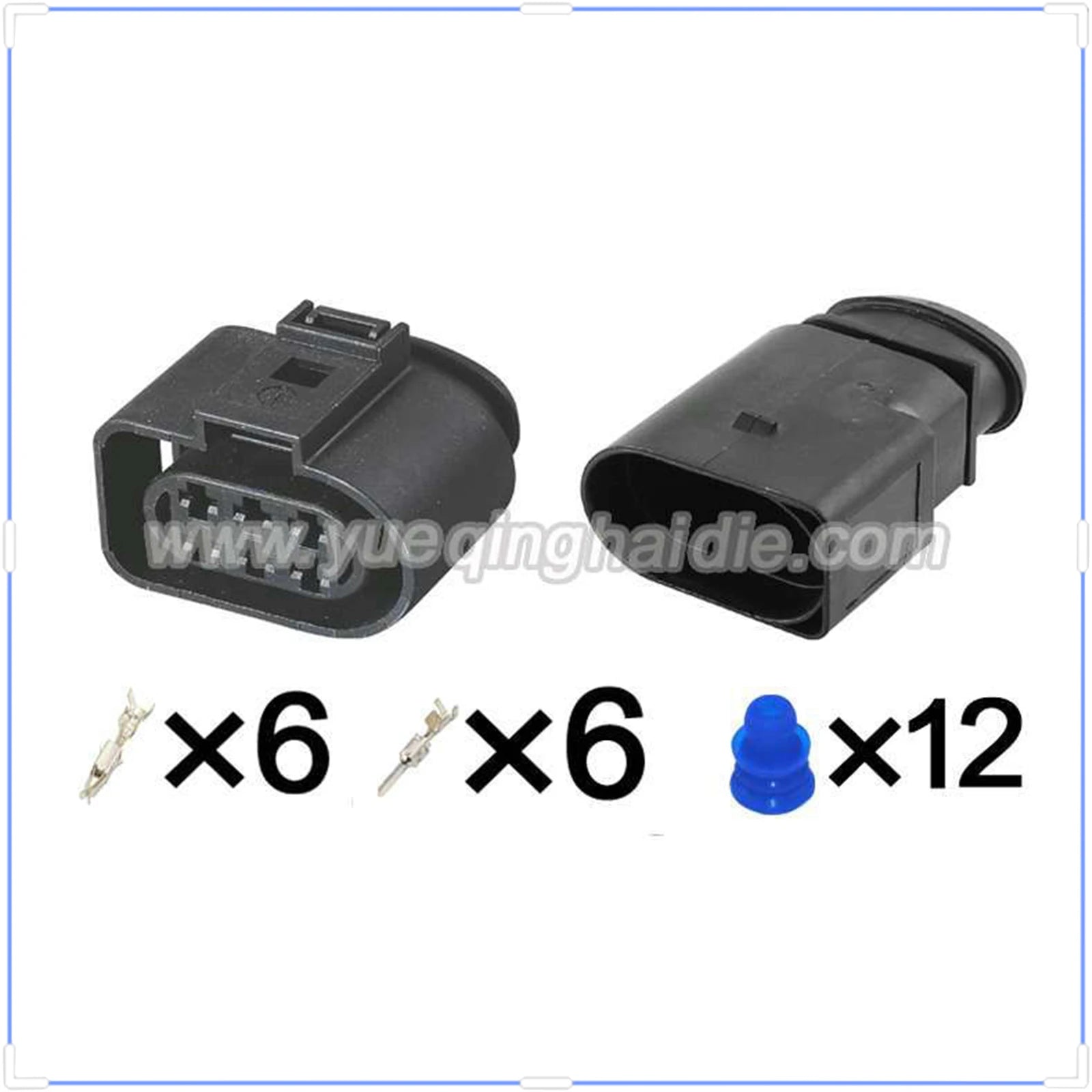 6-Pin Connector Waterproof 3.5mm Male Female Connector Auto Wiring Harness Cable Socket for VW Audi 1J0973833 1J0973733/936142-1