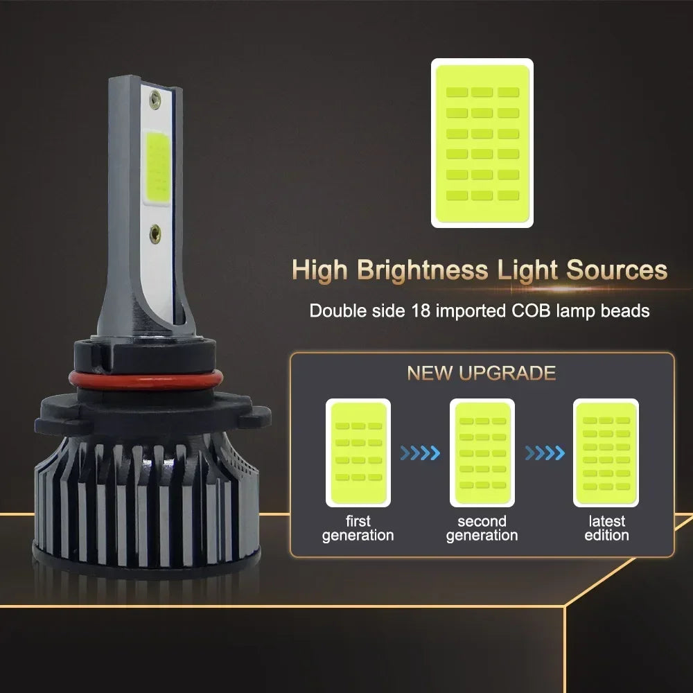 LED 9005/HB3 9006/HB4 9007 H13 H11 H7 H4 H3 H1 880 Car Bulbs 12V High Low Beam 20000LM 120W 6500K White Plug-N-Play 80000h amagi