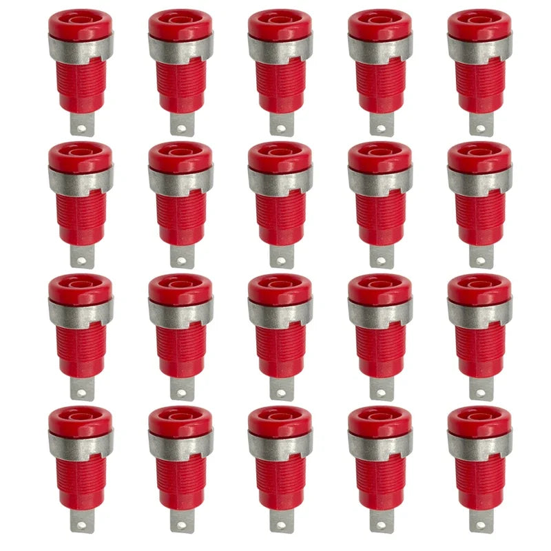 20PCS 4mm Banana Socket 32A Panel Mount Female Connectors, Insulated Safety Binding Post Jacks, 5 Colors for DIY Projects
