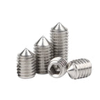 DIN914 304 Stainless Steel Hex Socket Point Grub Screws Set with M3, M4, M5, M6, M8, M10 Sizes - High - Hardness Assortment